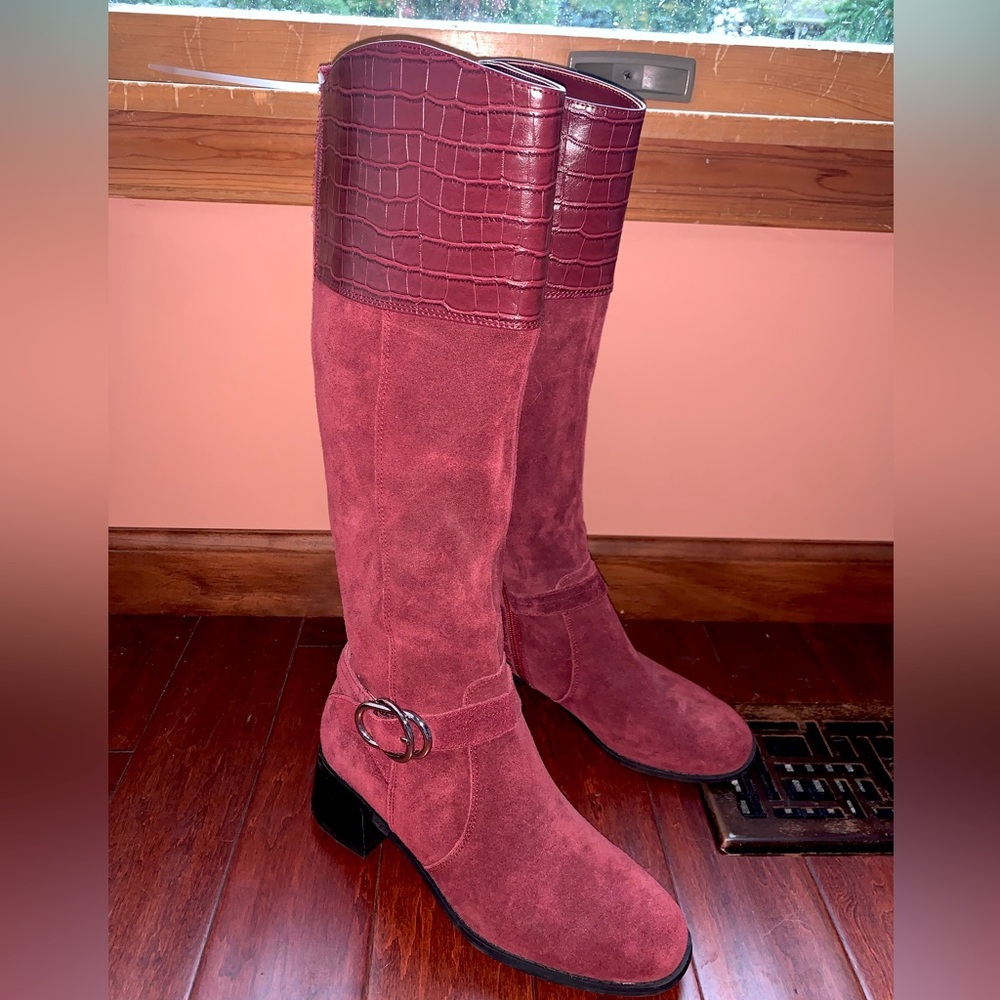 Marc Fisher Mid Calf Suede/leather Boot